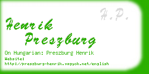 henrik preszburg business card